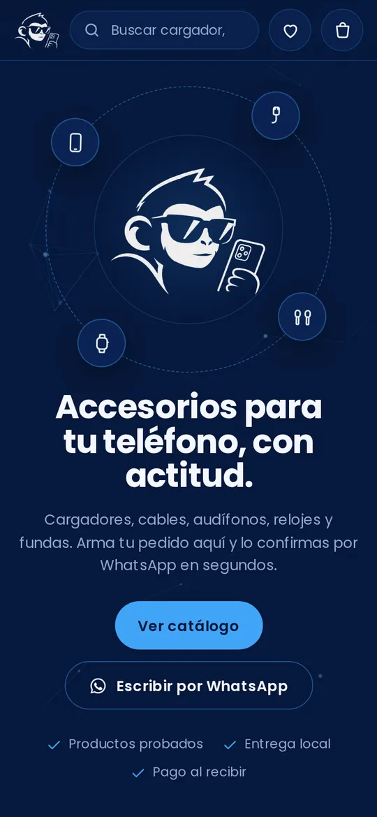 Inicio de CarpaShop con botones de catálogo y WhatsApp